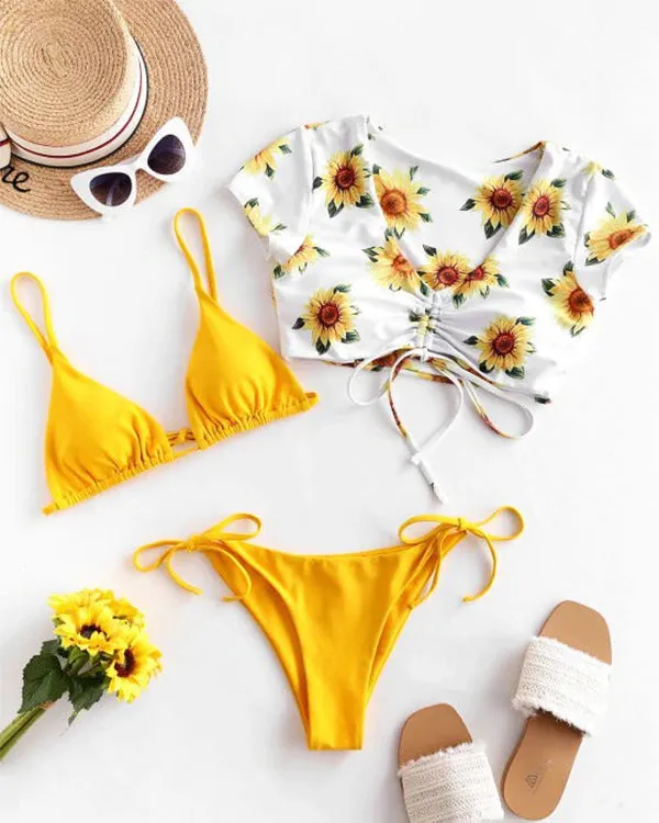 Sunflower Ruffled Three Pieces