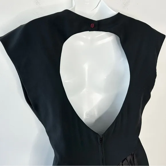 SUSAN ROSELLI VIJACK Vintage Bow Dress Size 7/8 Black Holiday Whimsigoth Cape