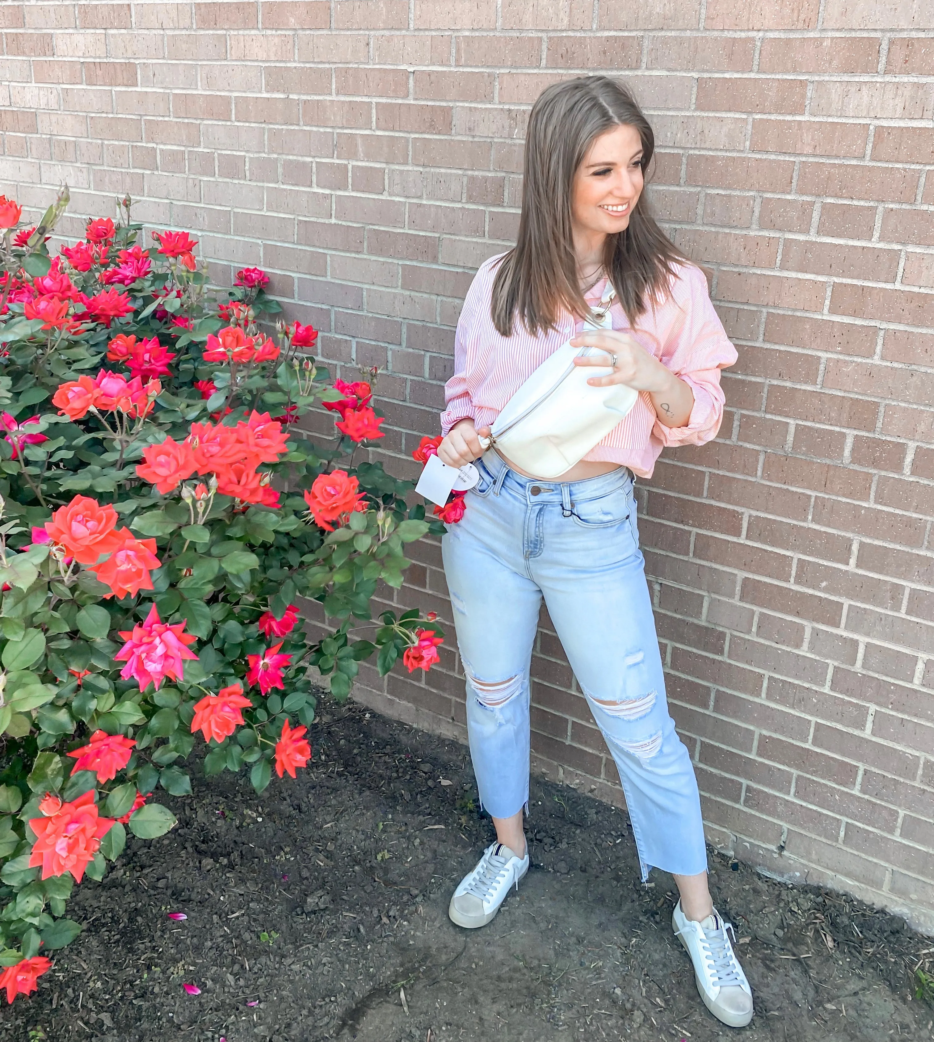 Sweetly Striped Button Down Top