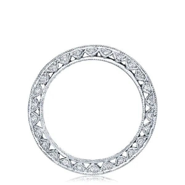 Tacori Channel-Set Square Emerald Cut and Round Pave Diamond Eternity Band