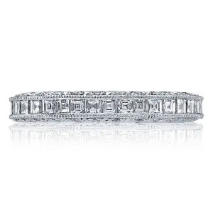 Tacori Channel-Set Square Emerald Cut and Round Pave Diamond Eternity Band