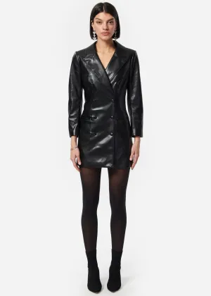 Tamia Vegan Leather Dress (Black)