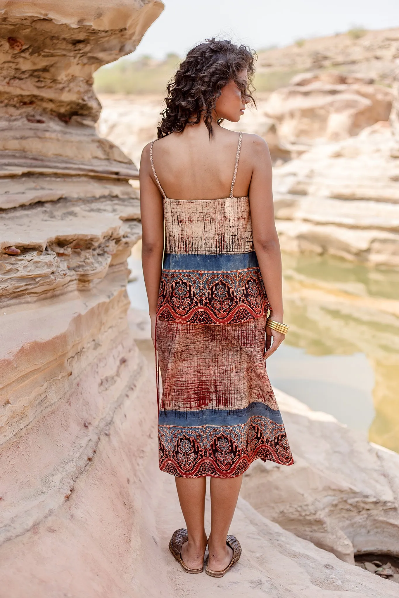 Tanvi Camisole in Pomegranate Brushed Border