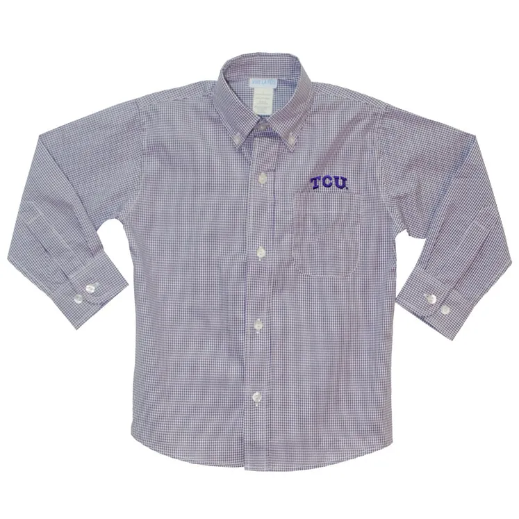 TCU Embroidered Button Down Shirt