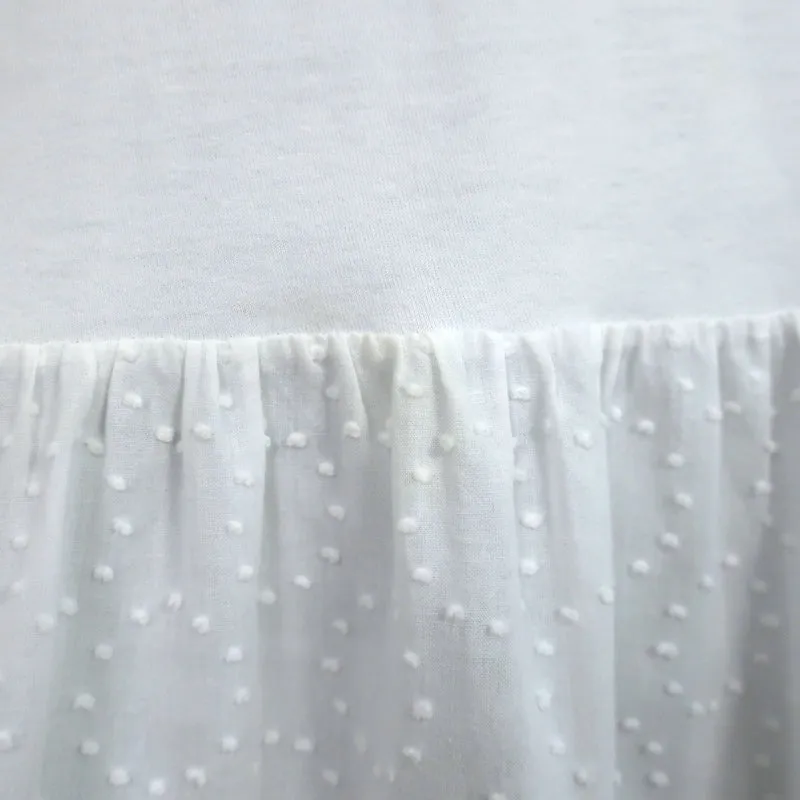 Thakoon Ruffled Lace-Hem Tank Top White Cotton Jersey Size Small
