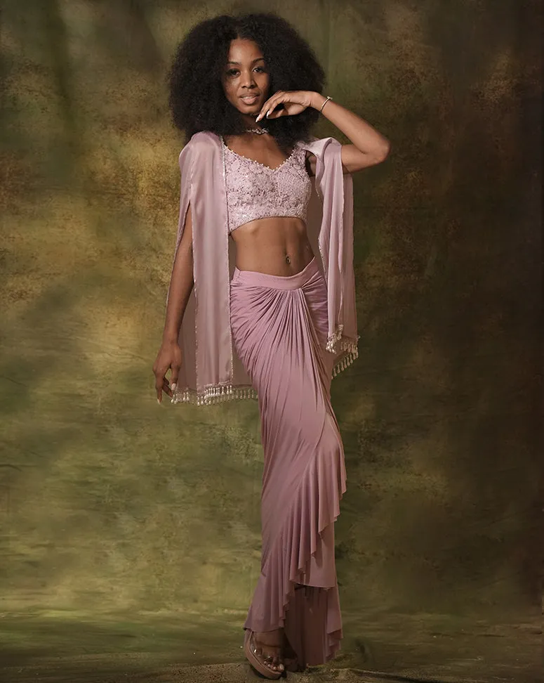 The Lilac Dhoti Set