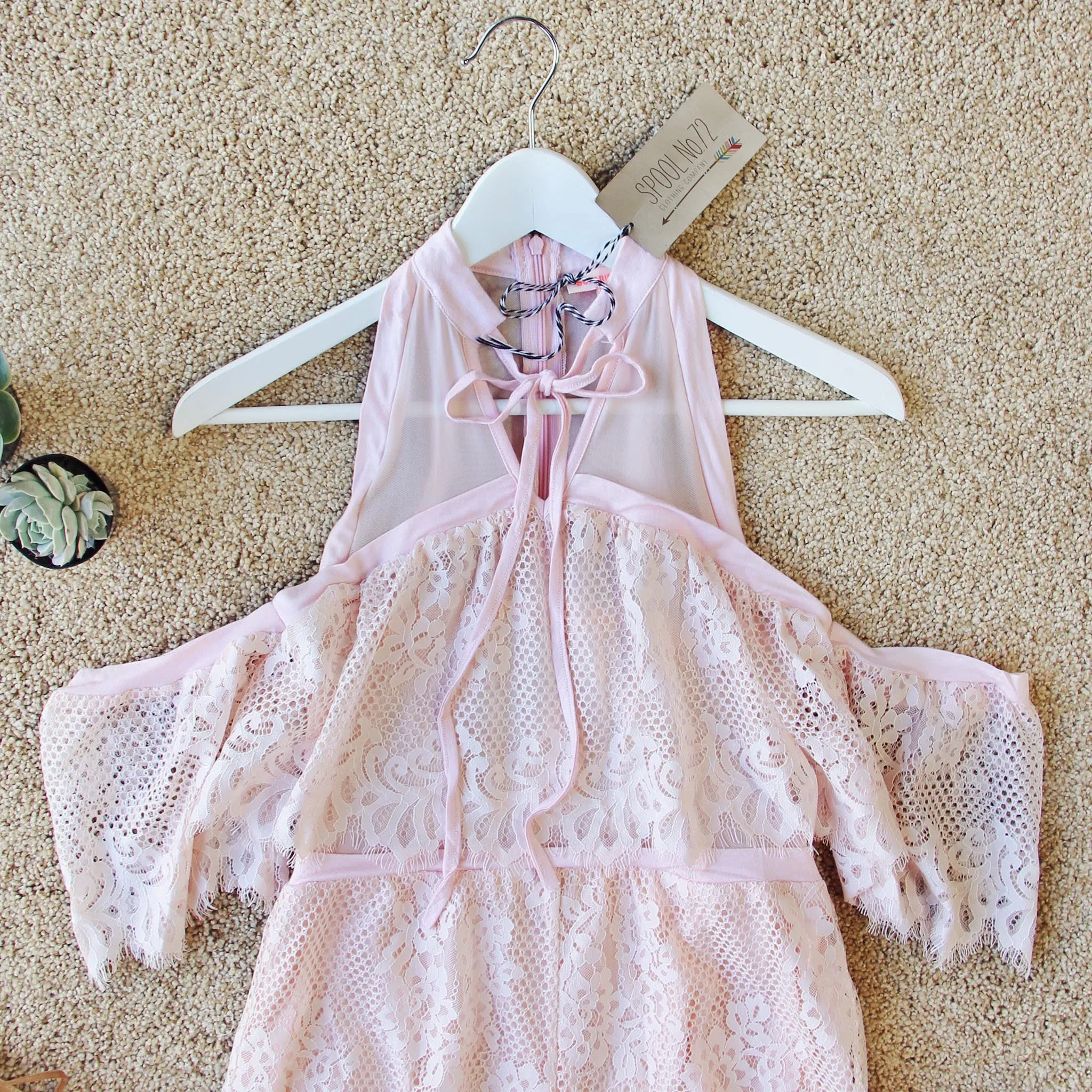 The Mick Lace Romper in Pink