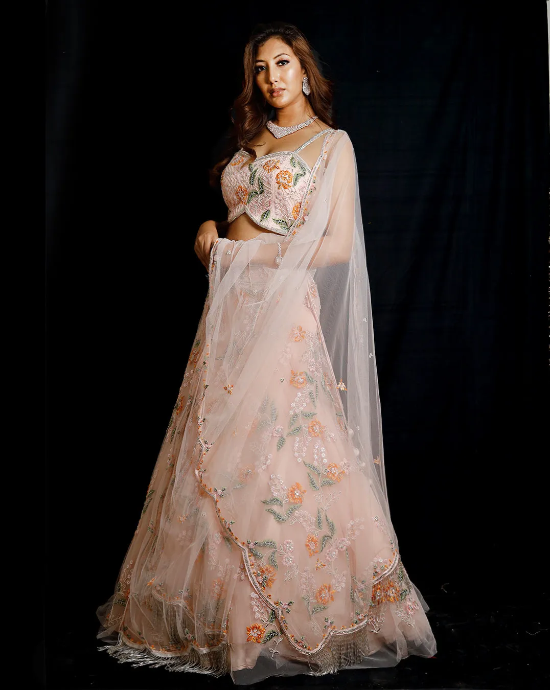 The Pink Floral Lehenga