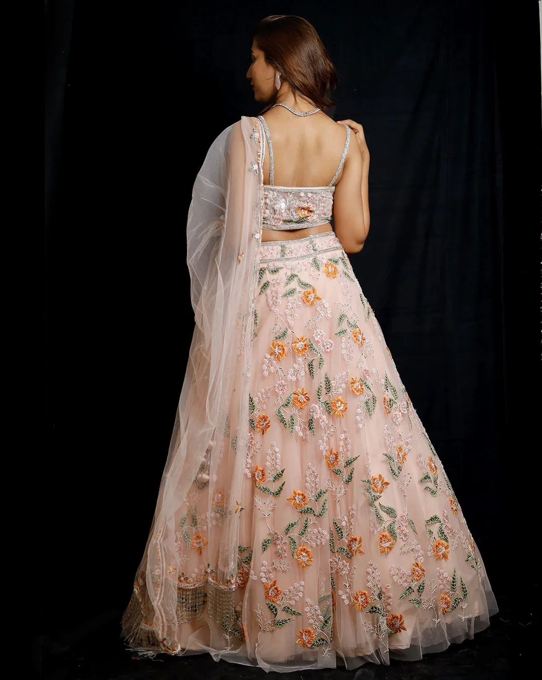 The Pink Floral Lehenga