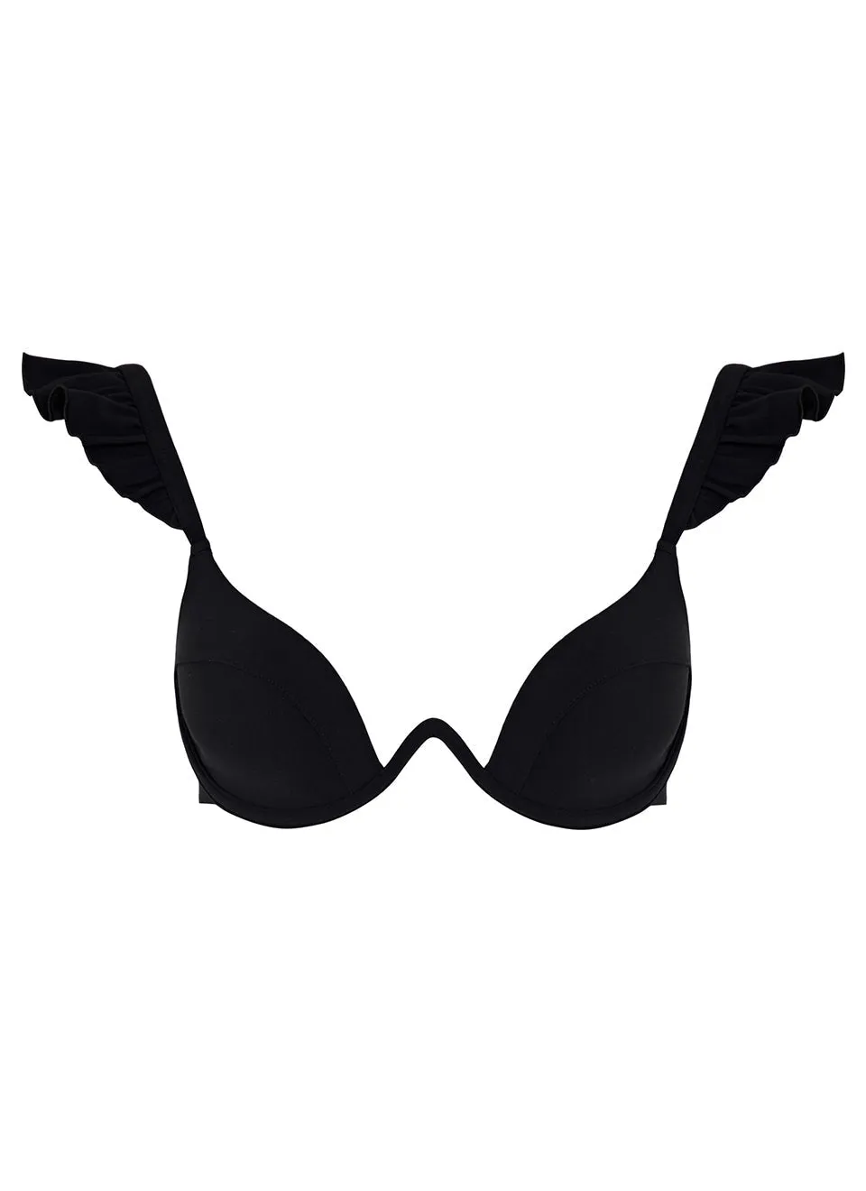 The Ruffle Bra - True Black