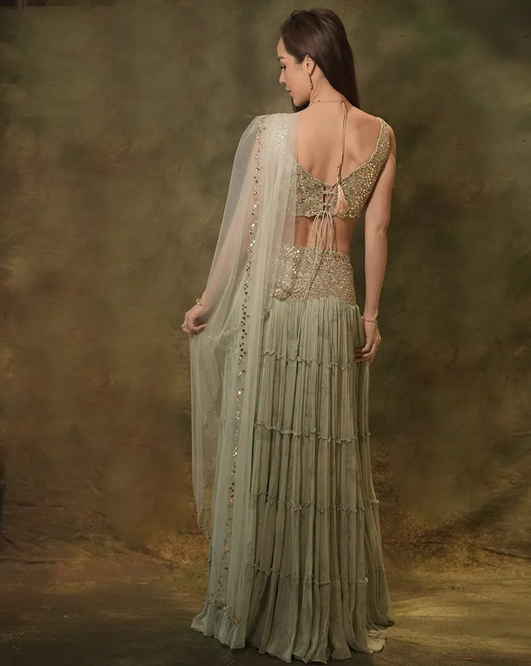 The Tiered Mirror Lehenga