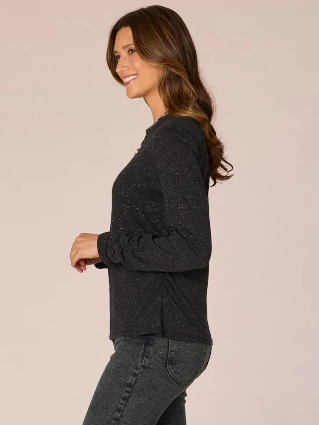 The Victoria Crewneck Metallic Thread Knit Top