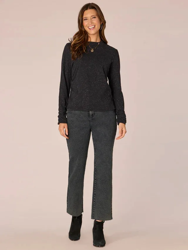 The Victoria Crewneck Metallic Thread Knit Top