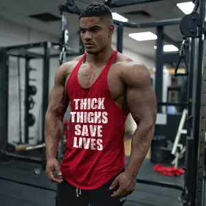 Thick Thighs Save Lives Printed Men's Tank Top