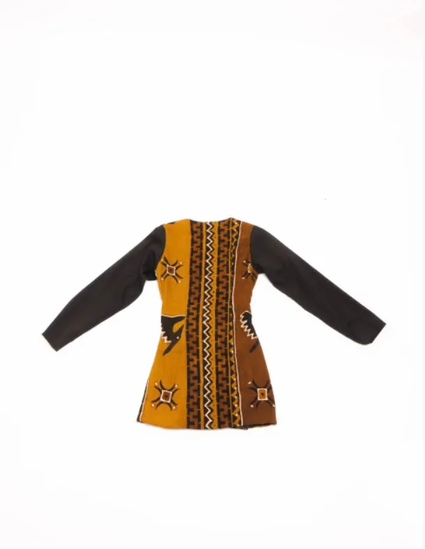 Tiana Mud Cloth Bronze - Blazer Dress