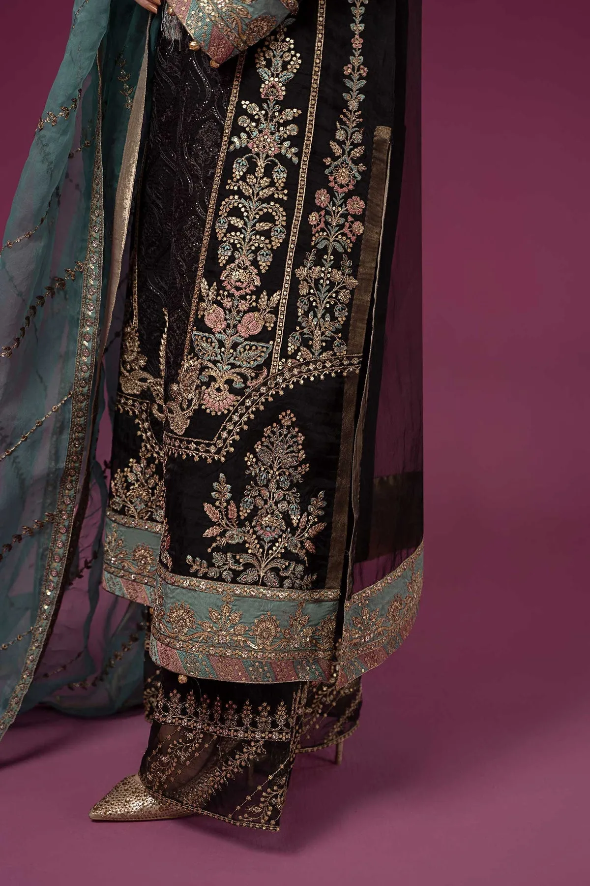 Traditional Black Shade Maria B Luxury Formal Pakistani Salwar Suit