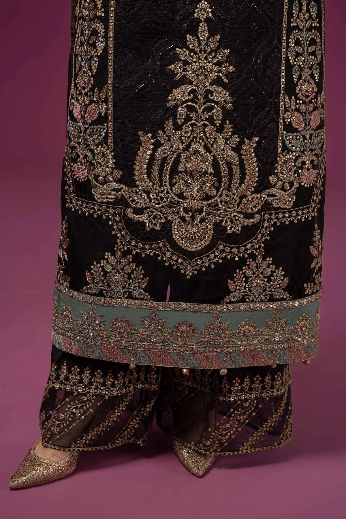 Traditional Black Shade Maria B Luxury Formal Pakistani Salwar Suit