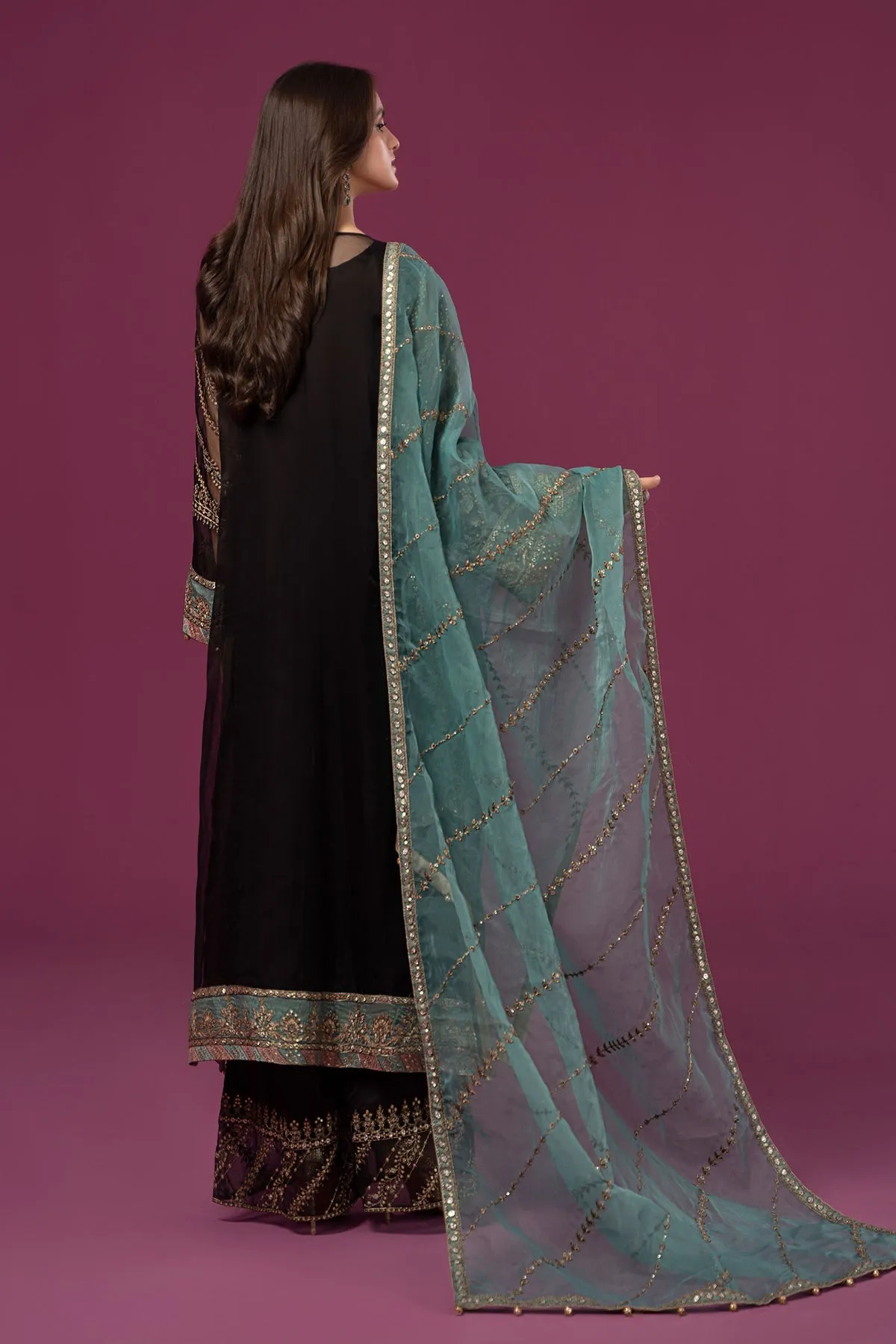 Traditional Black Shade Maria B Luxury Formal Pakistani Salwar Suit