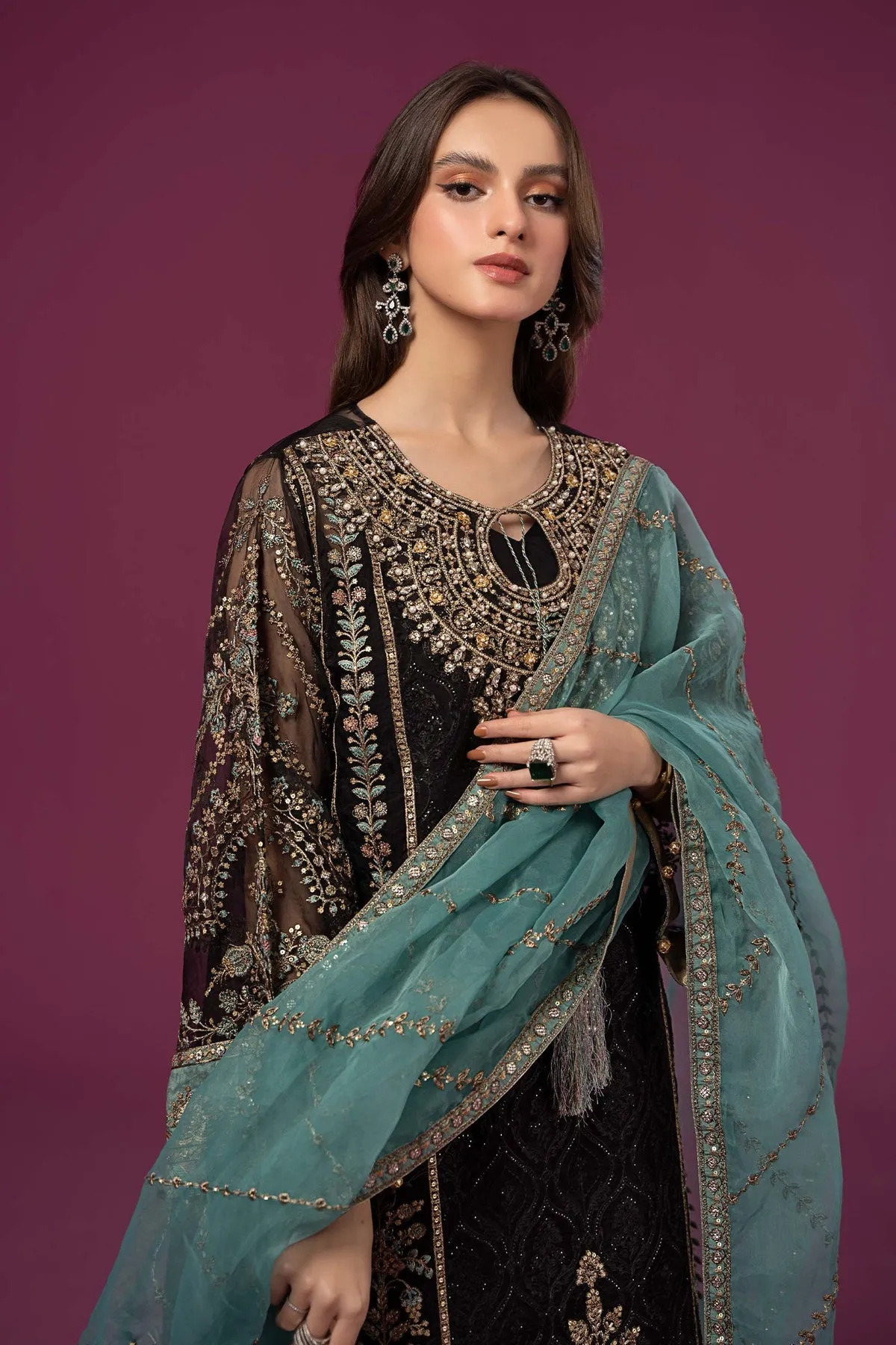 Traditional Black Shade Maria B Luxury Formal Pakistani Salwar Suit