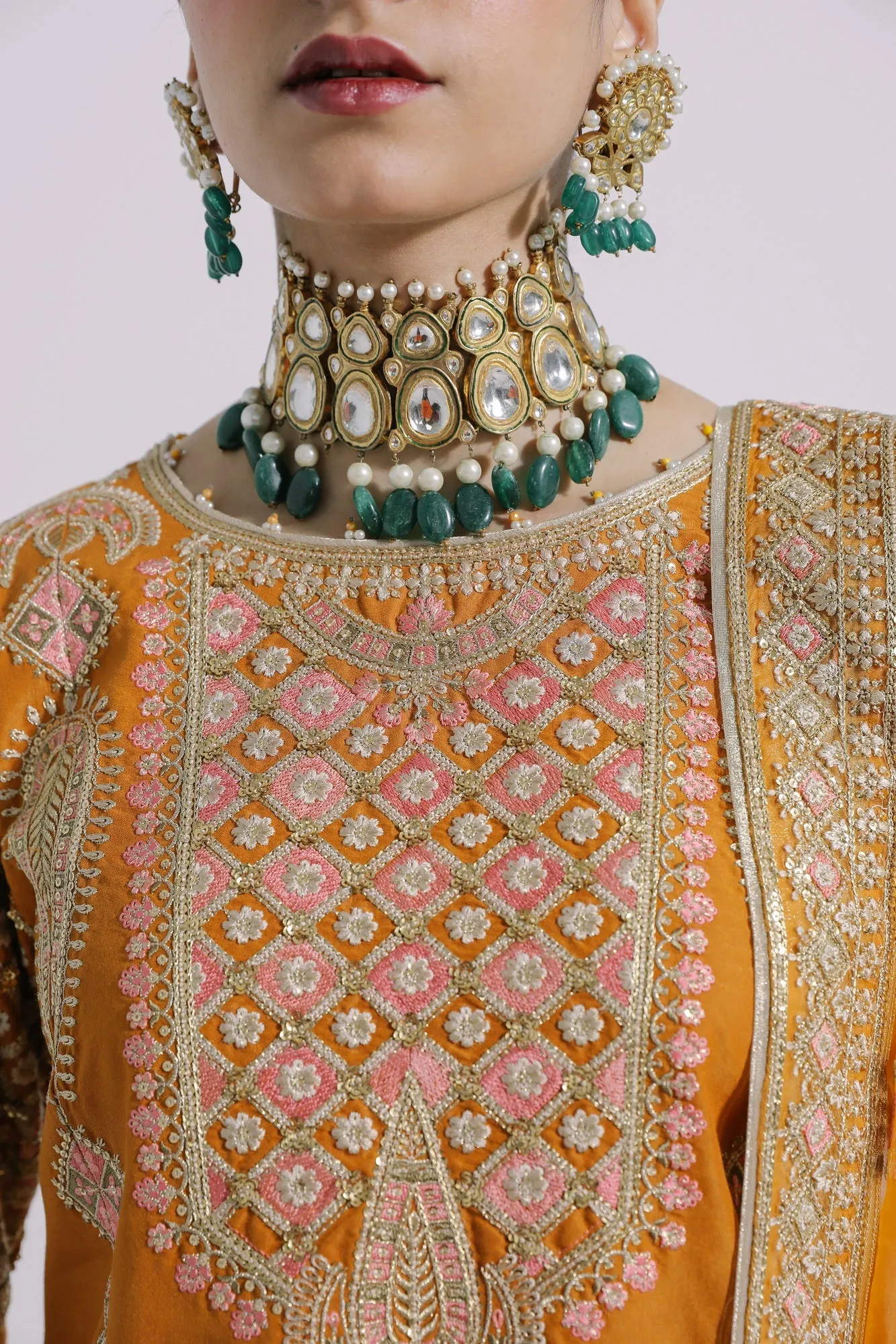 Traditional Orange Sharara Dress for Indian Bridal Wear