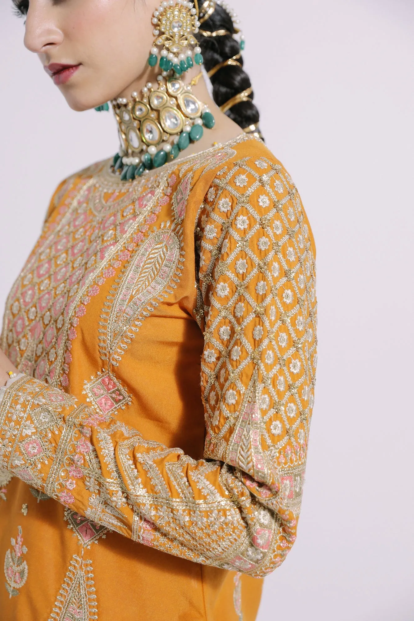 Traditional Orange Sharara Dress for Indian Bridal Wear