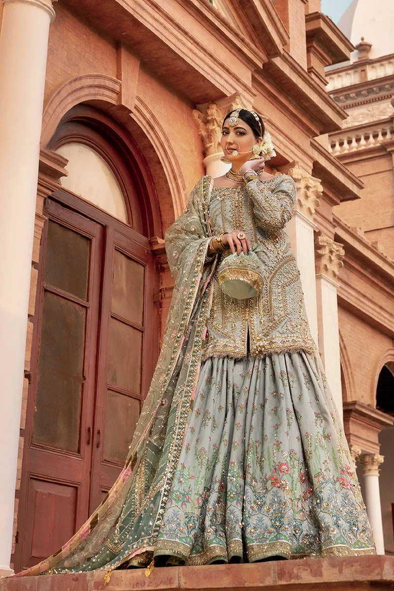 Traditional Raw Silk Gharara Kameez Bridal Dress #BS766