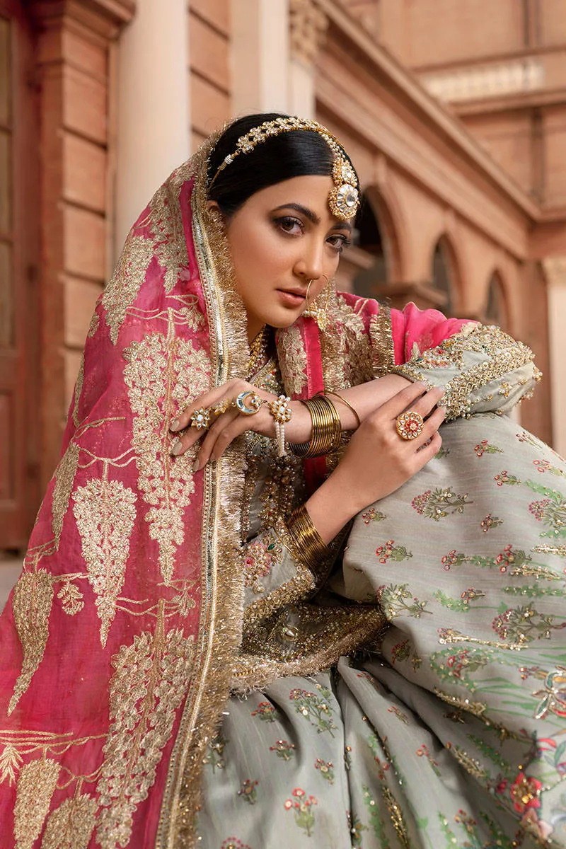 Traditional Raw Silk Gharara Kameez Bridal Dress #BS766