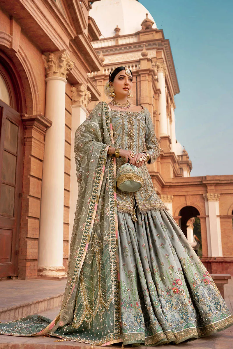 Traditional Raw Silk Gharara Kameez Bridal Dress #BS766