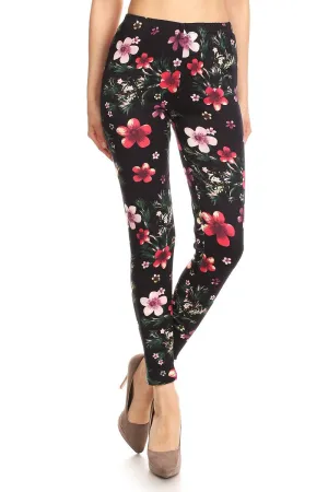 Tropical Floral Printed Knit Legging