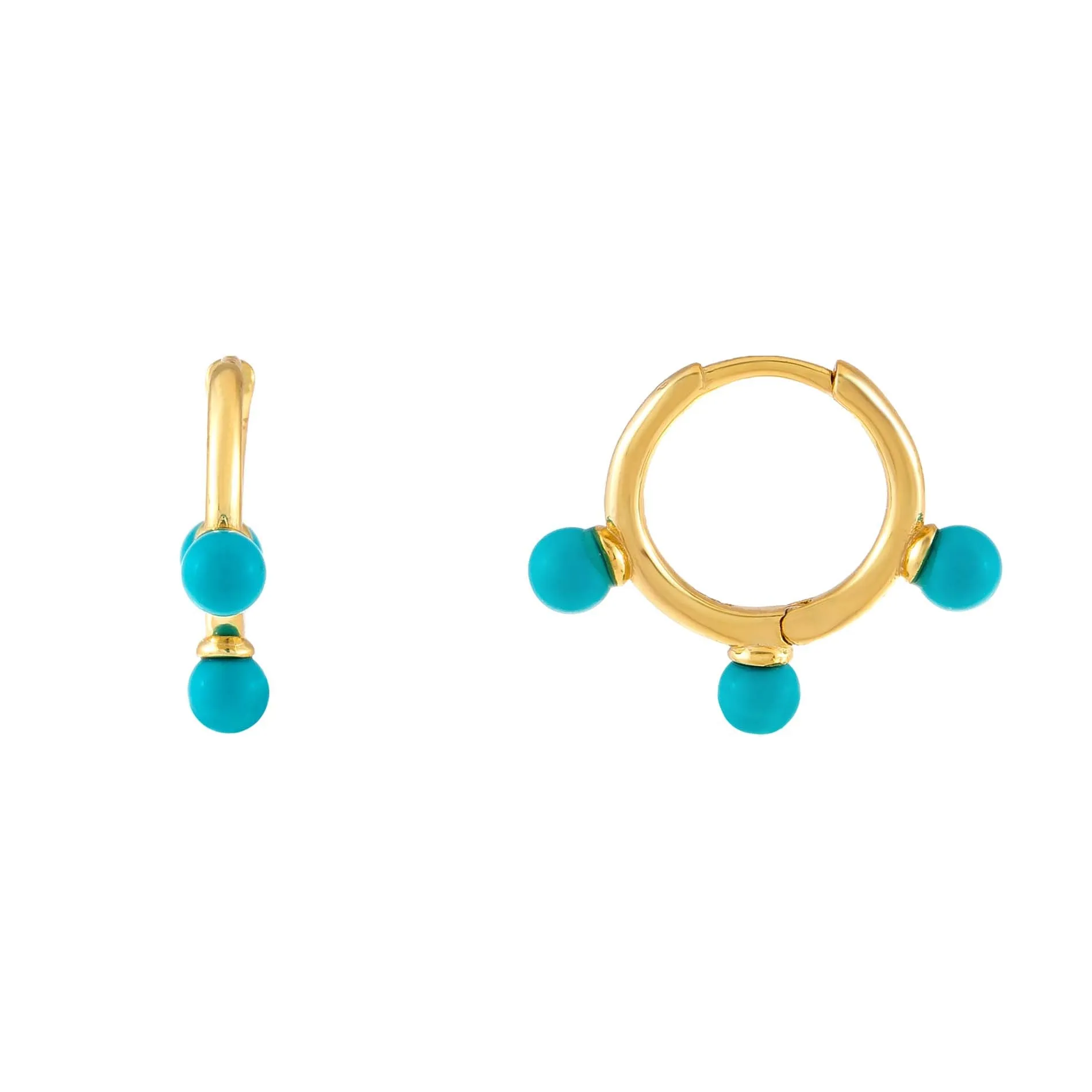 Turquoise Huggie Earring