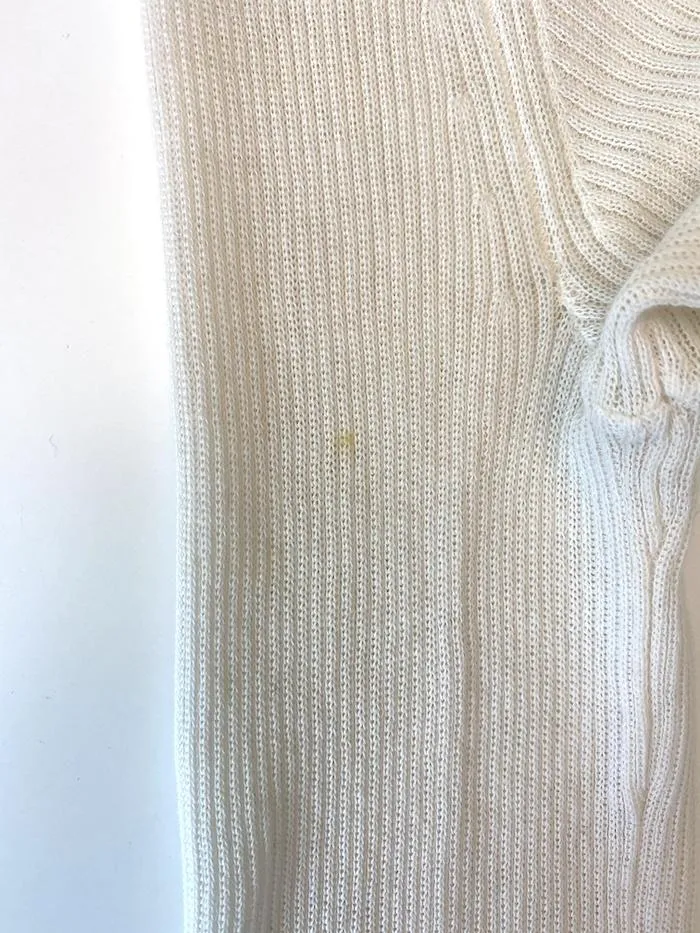 Ulla Johnson Top Maritza Cream Fine Ribbed Cotton Size Medium Ruffled Pullover