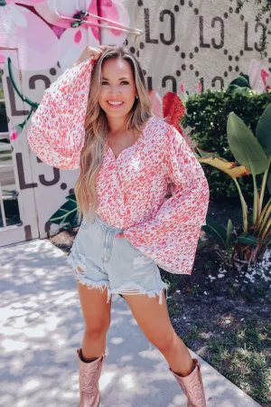 Valencia Animal Print Top - Pink