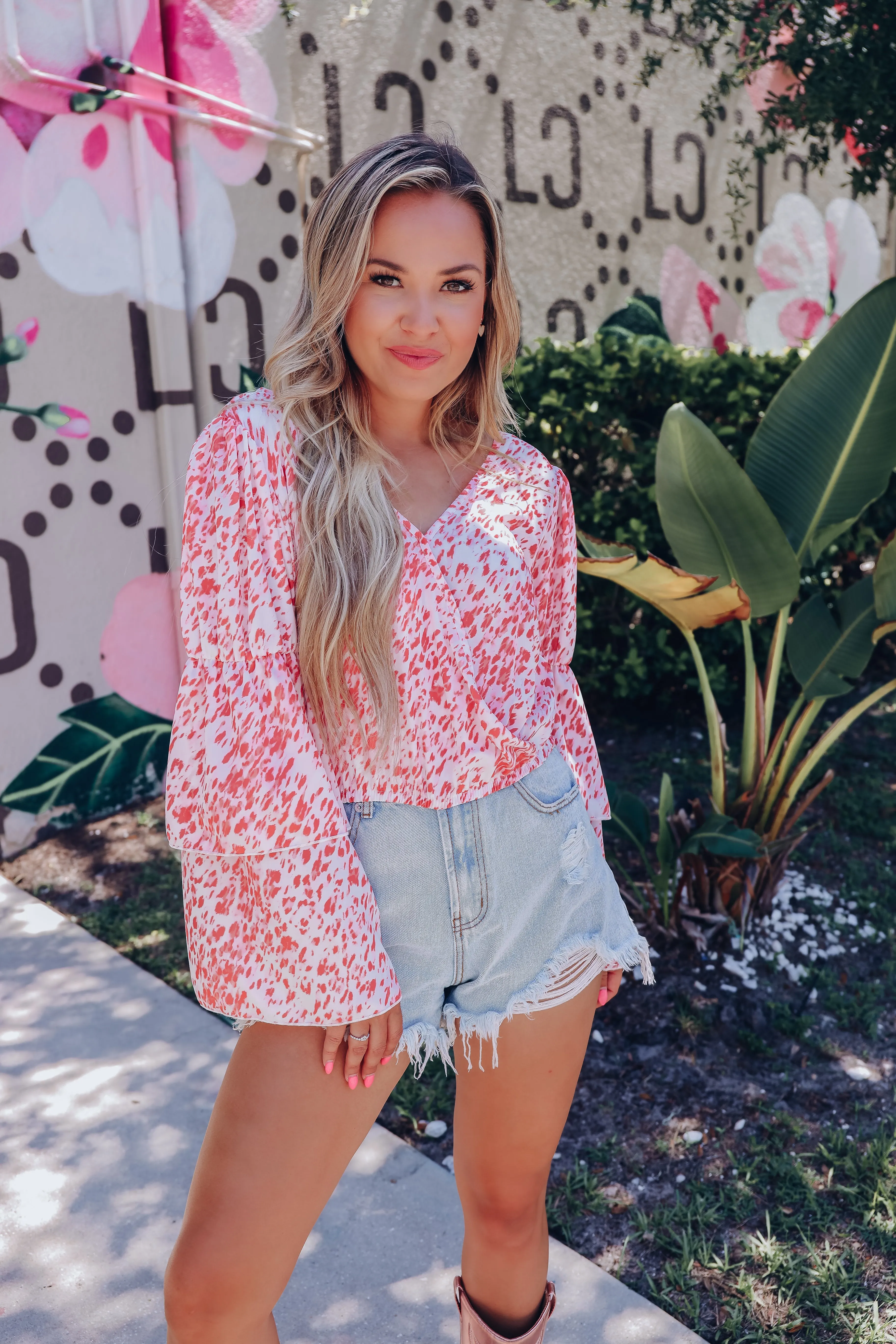 Valencia Animal Print Top - Pink