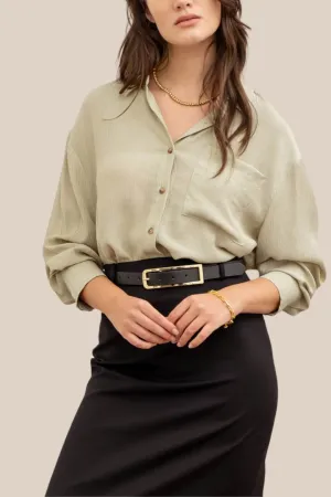 VERA BUTTON DOWN-OLIVE