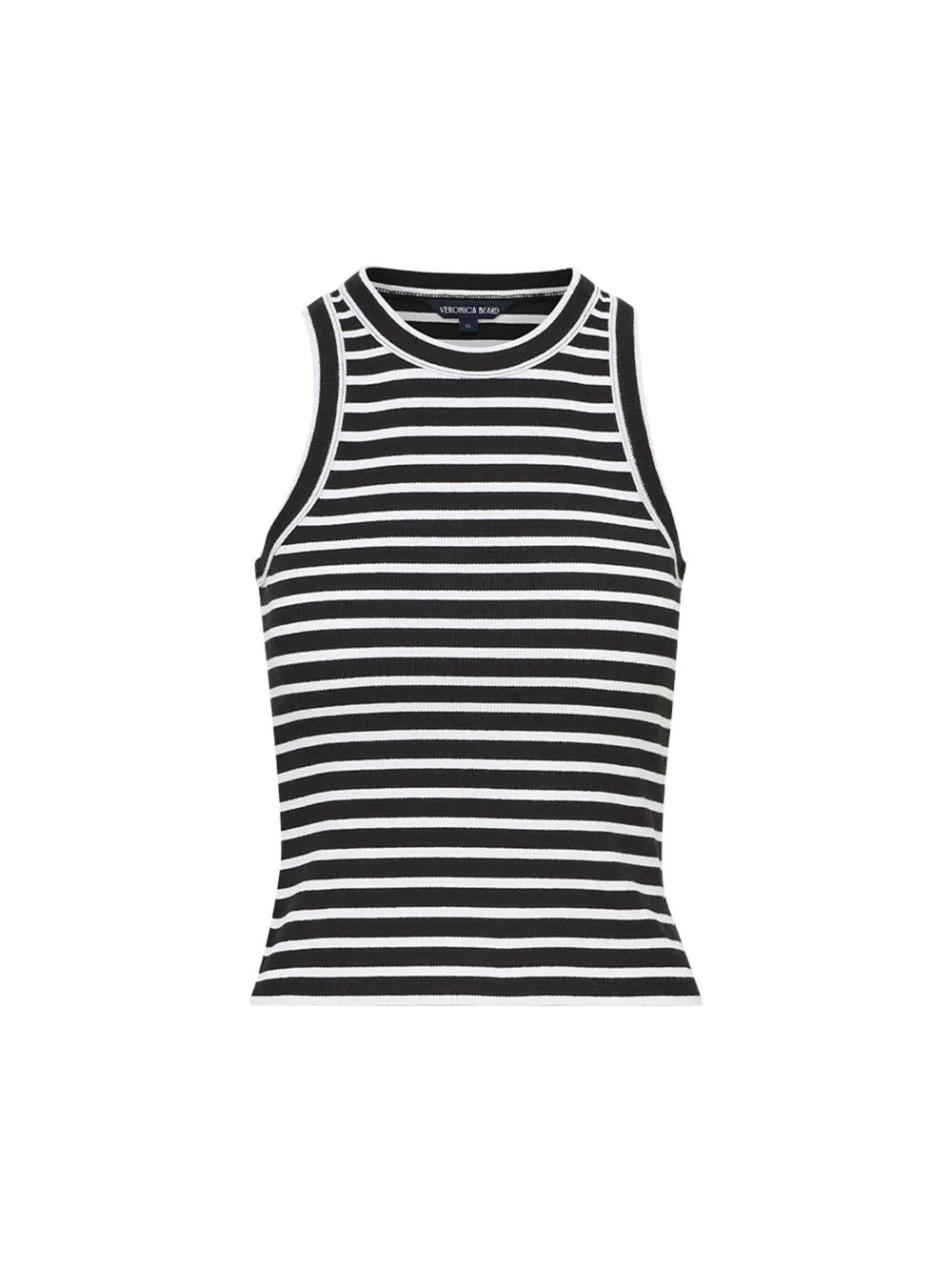 Veronica Beard Cropped Jordyn Tank in White/Black