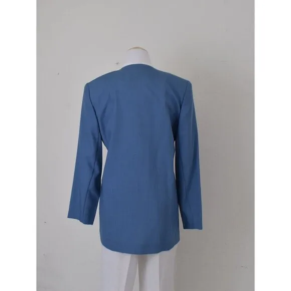 Vintage 90s Blue Lightweight Blazer by Counterparts Petite |  size 8