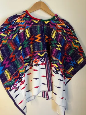 Vintage Woven Rainbow Poncho