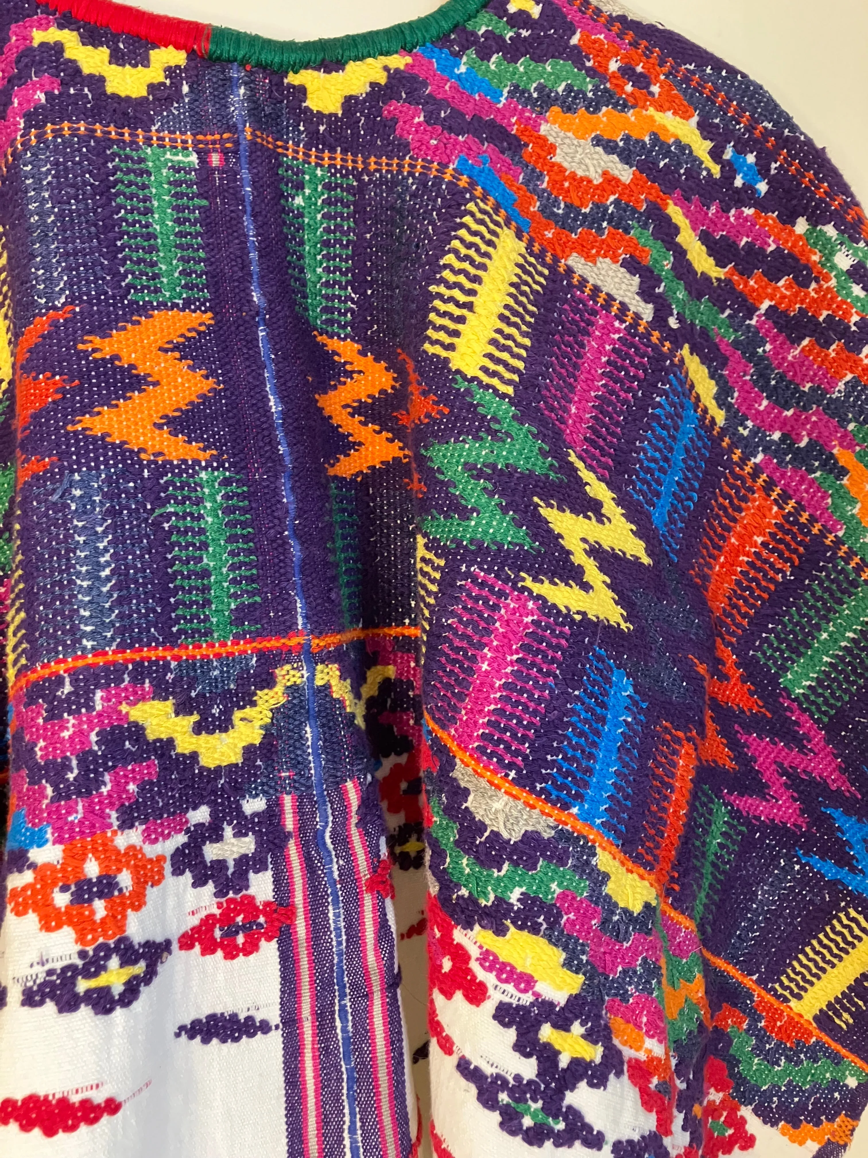 Vintage Woven Rainbow Poncho
