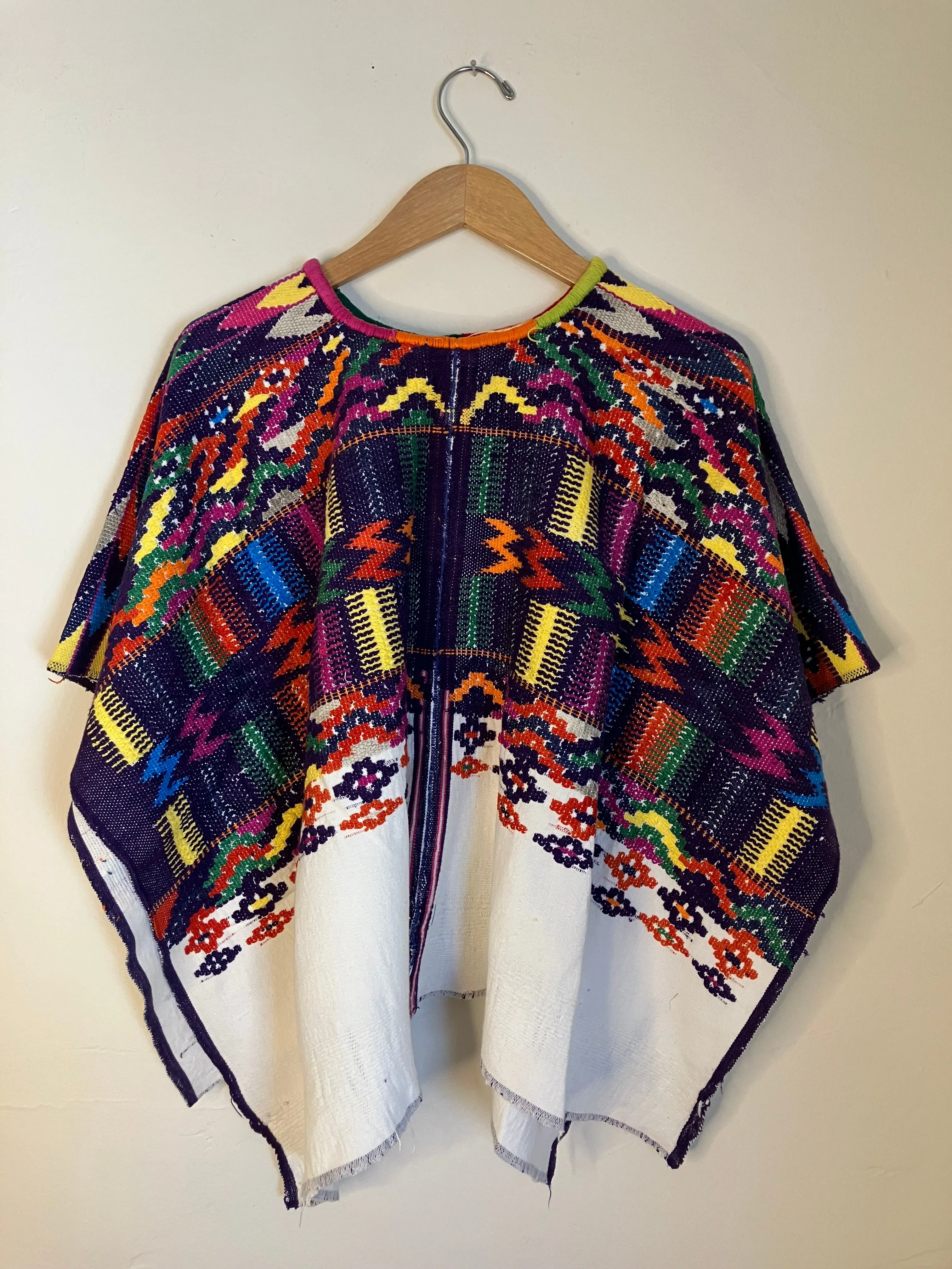 Vintage Woven Rainbow Poncho