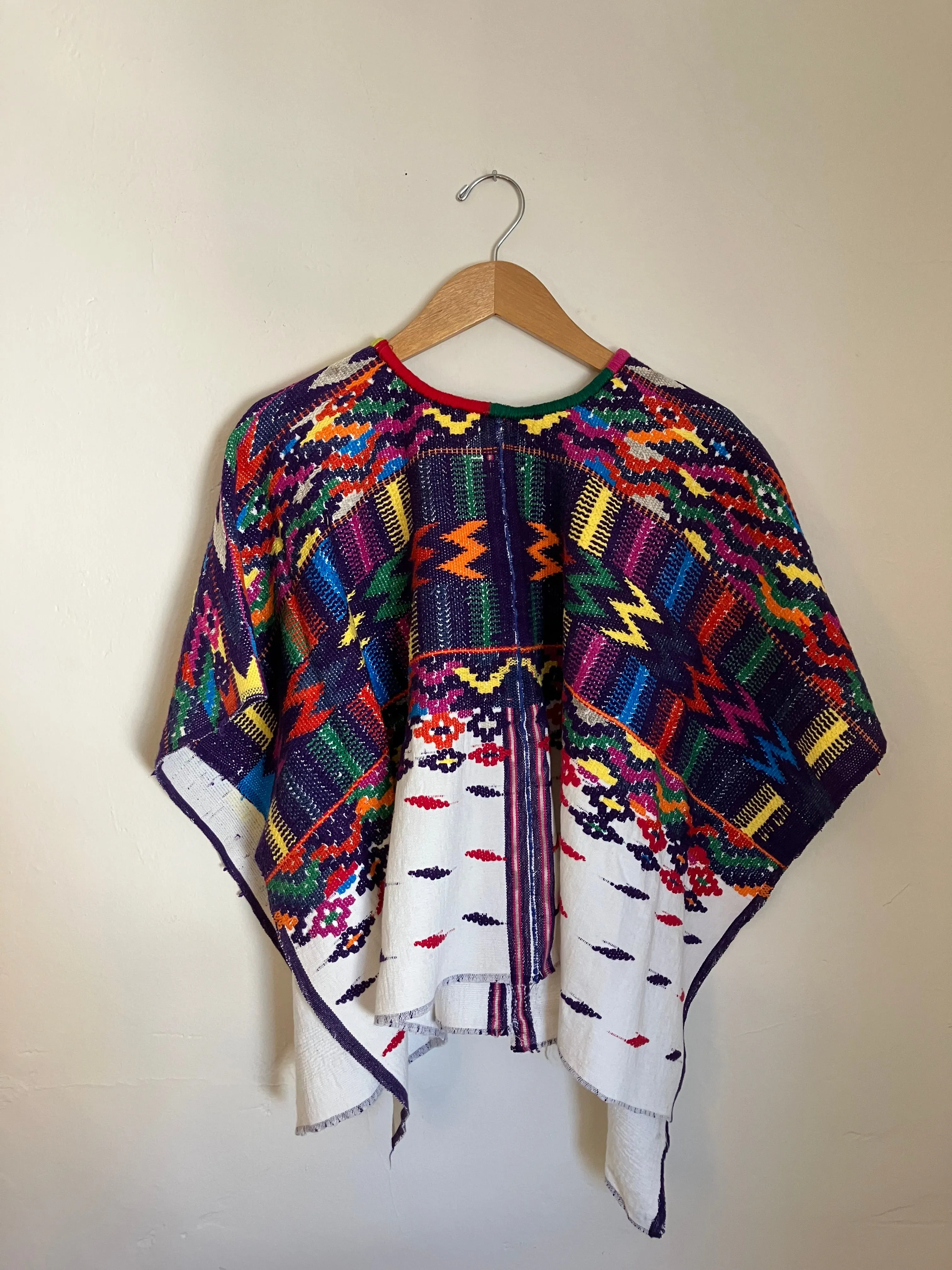 Vintage Woven Rainbow Poncho
