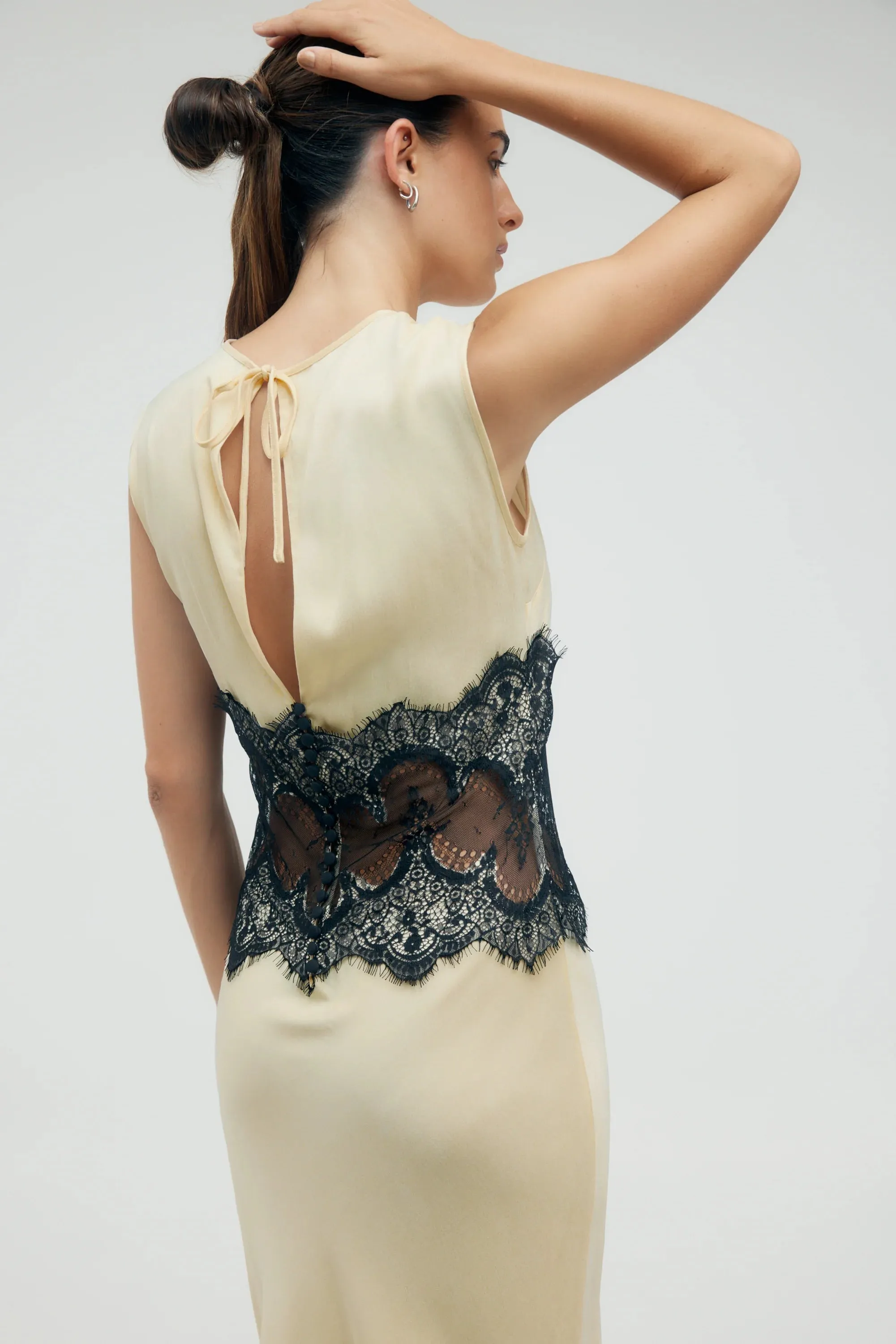 VISIONS LACE TRIM TANK DRESS