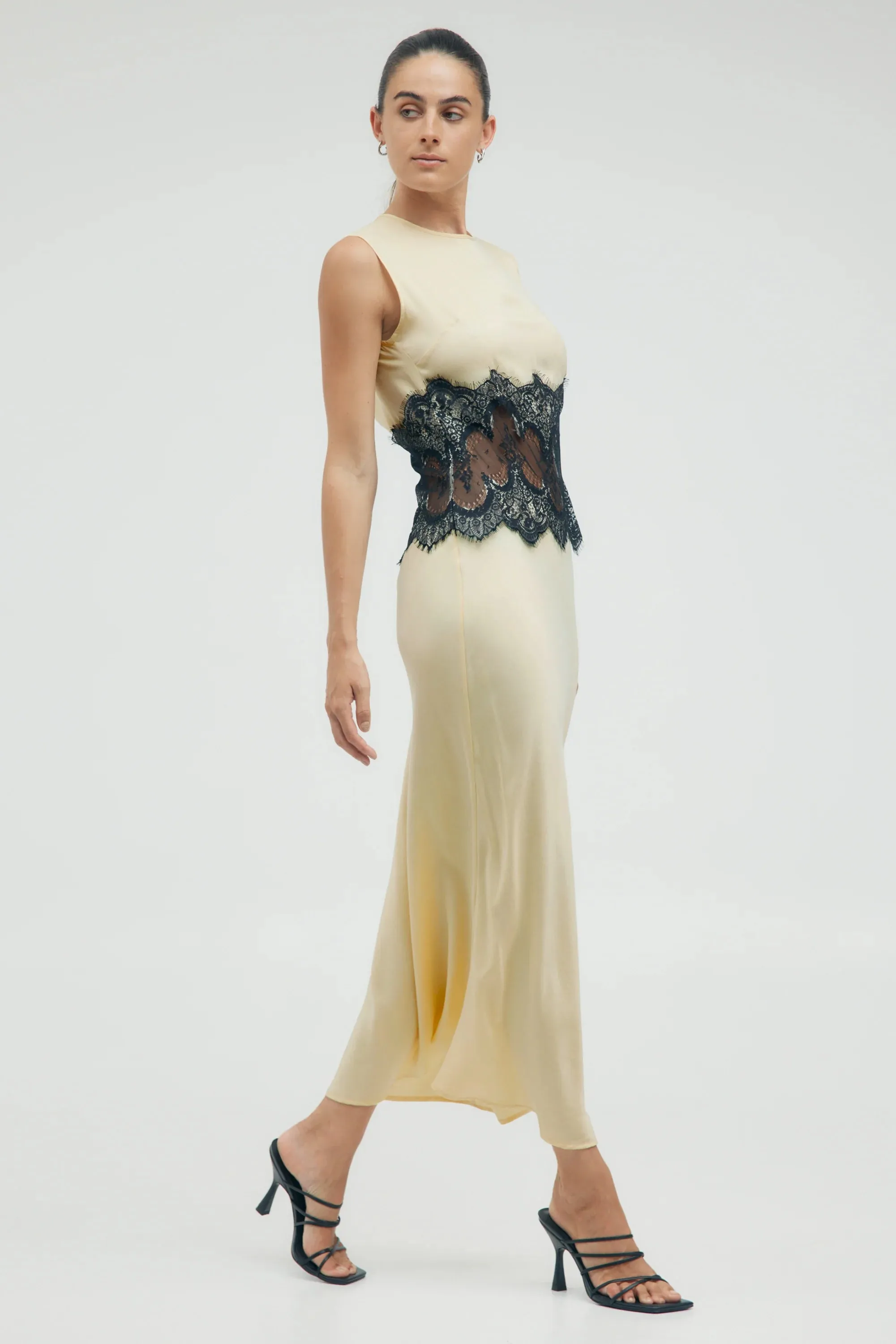 VISIONS LACE TRIM TANK DRESS