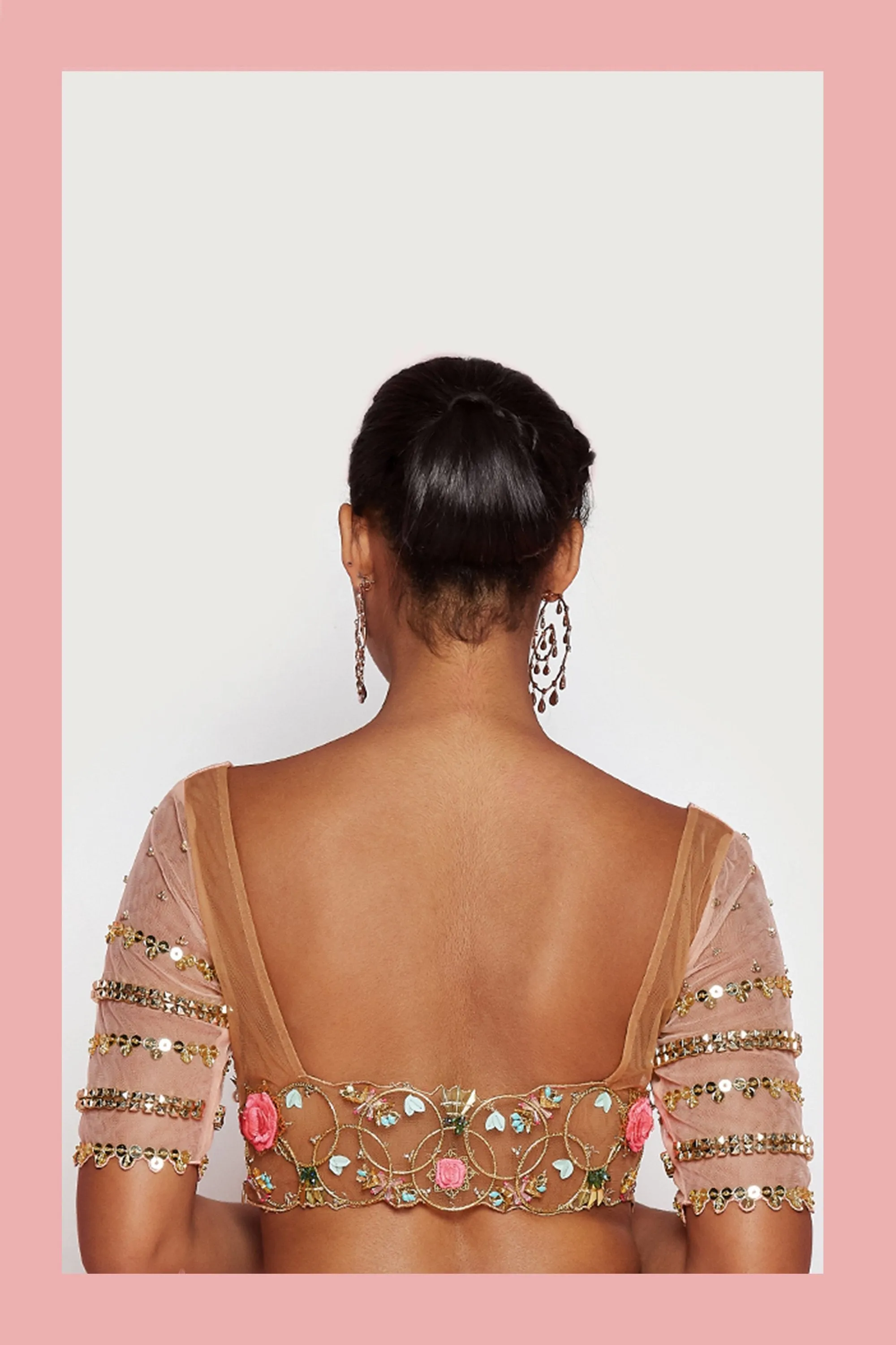 VIVIEN - BLUSH PINK EMBELLISHED SAREE SET