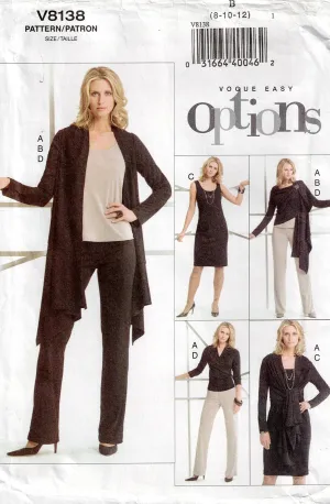 Vogue Easy Options 8138 Womens Stretch Knit Dress & Separates Wardrobe Out Of Print Sewing Pattern Size 8 - 12 UNCUT Factory Folded