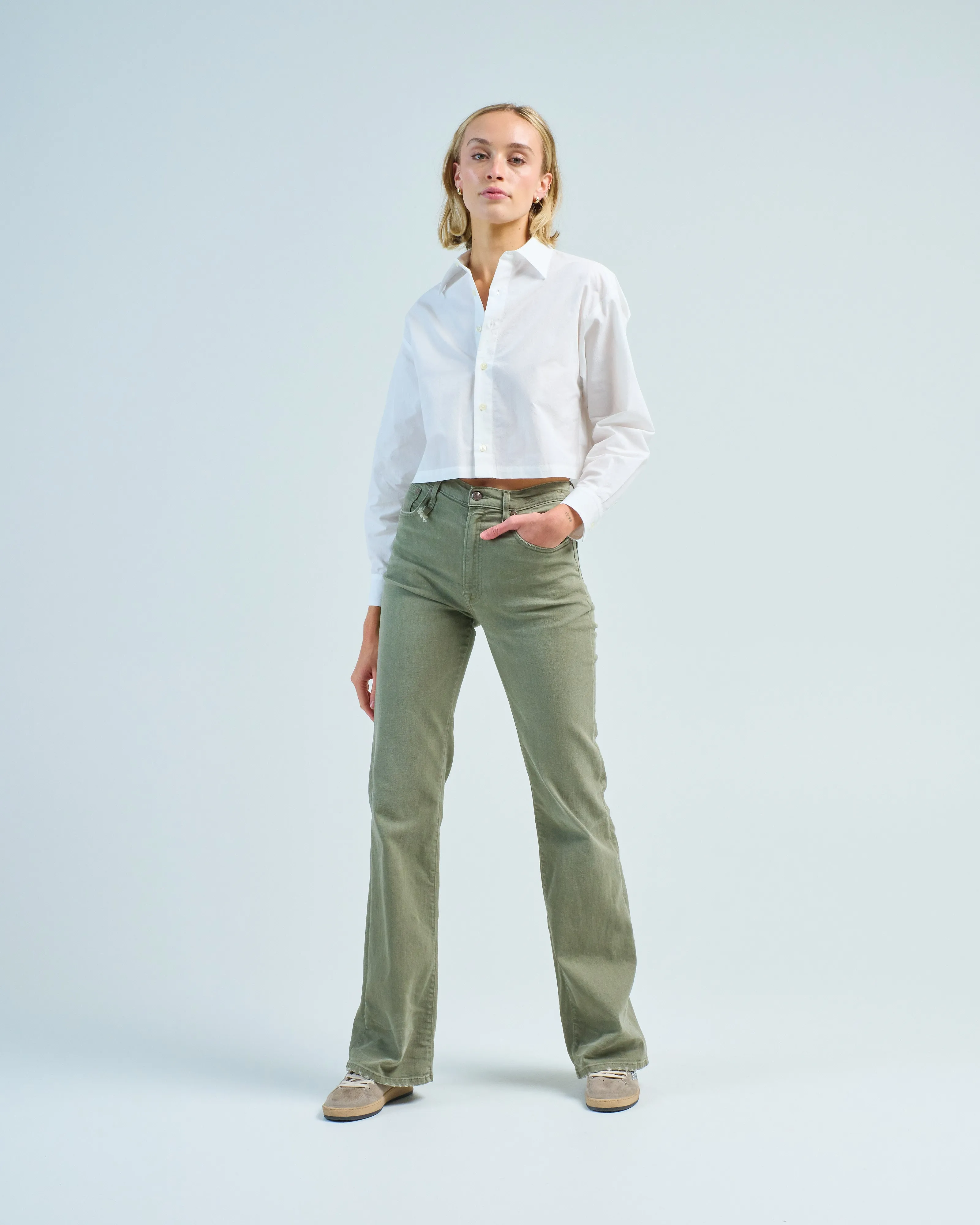 washed cotton short button down