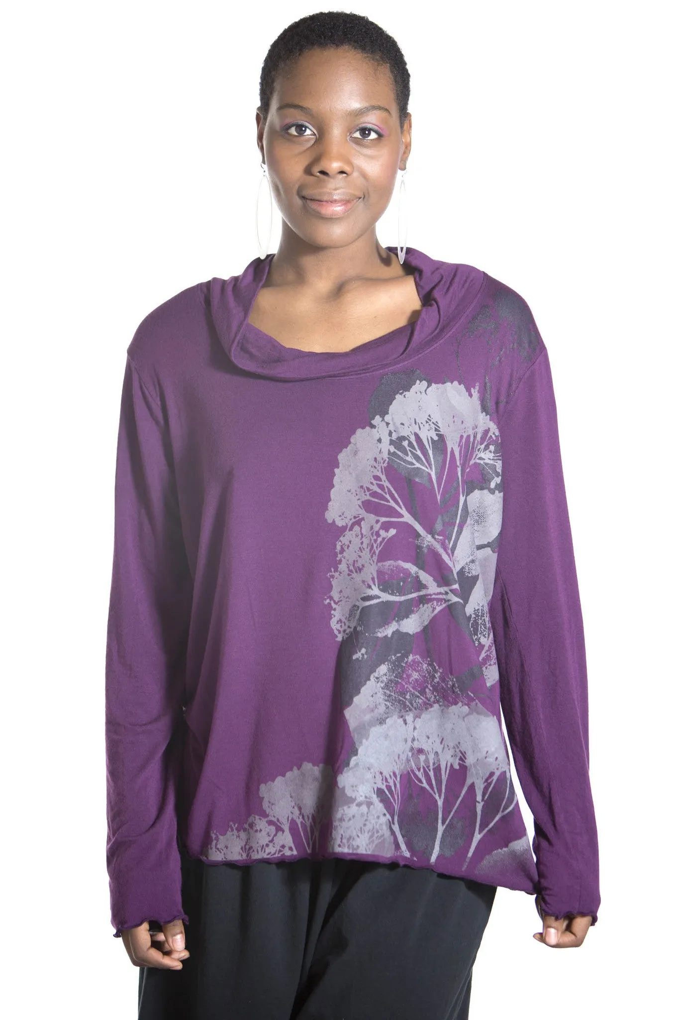 Winter Lace Cowl Top Printed