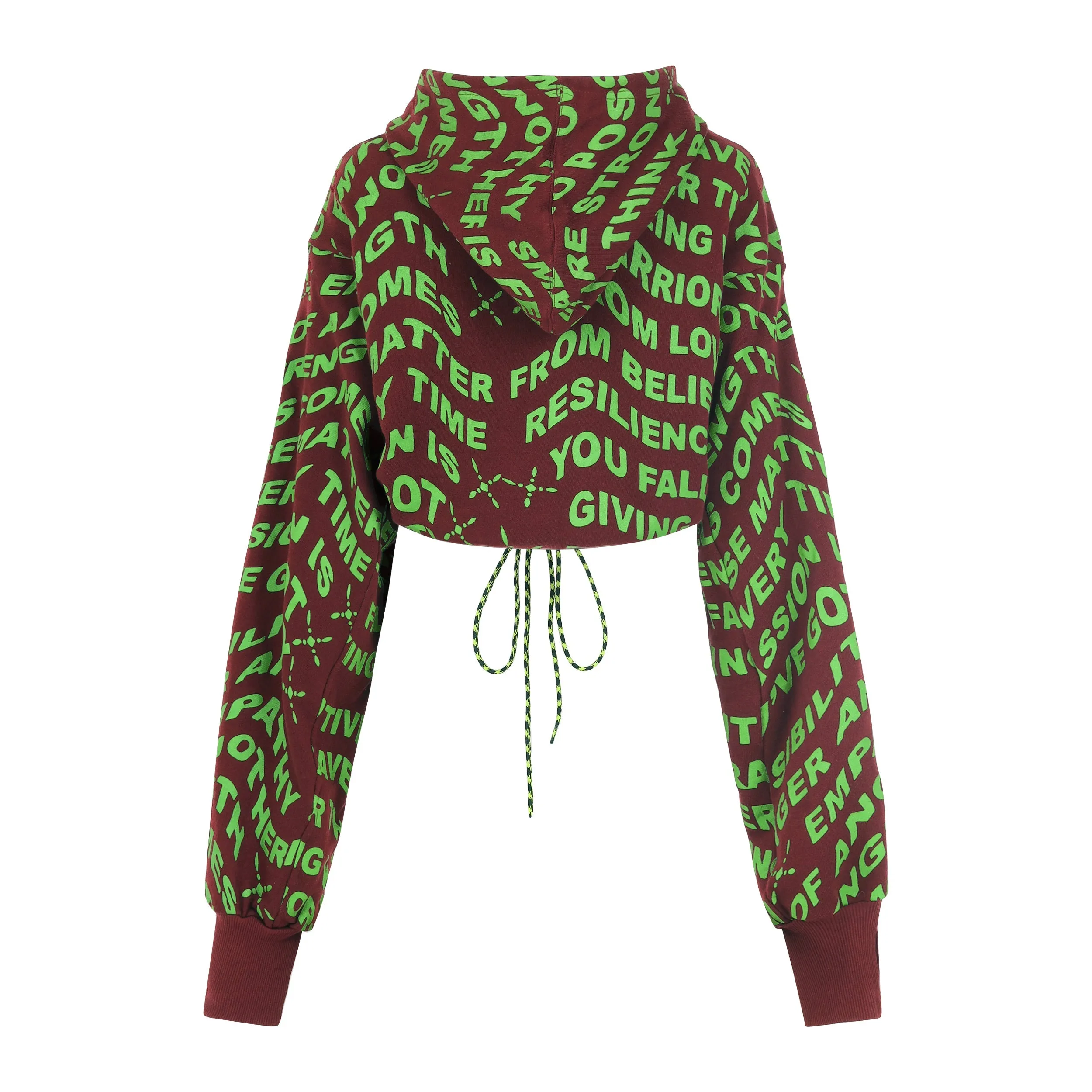 Wisdom Cropped Hoodie, Unisex, Burgundy