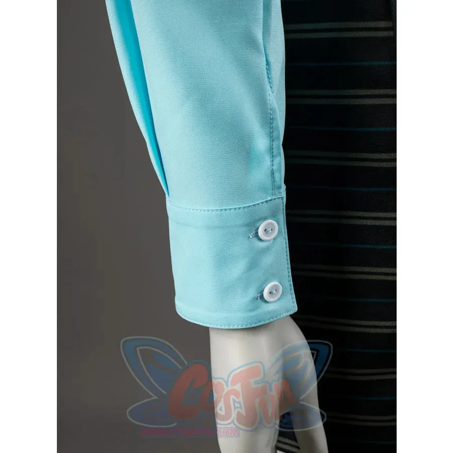 Witch of the West Cosplay Costume Black and Grey Striped Dark Green Blazer Dress FY0097