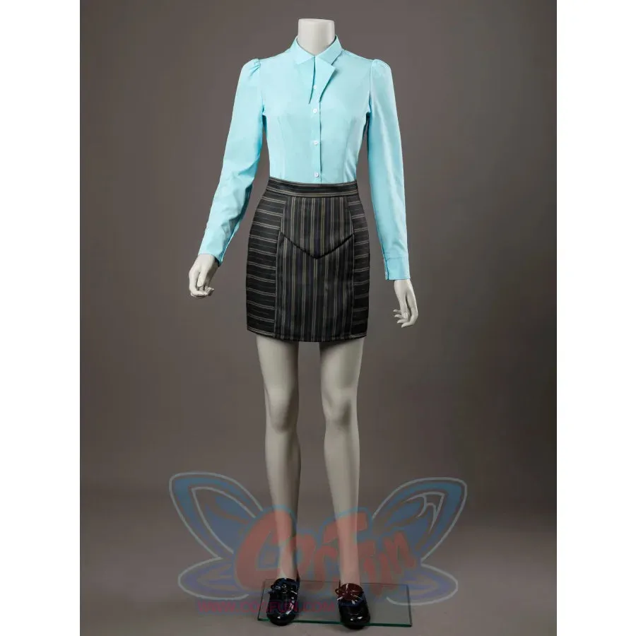 Witch of the West Cosplay Costume Black and Grey Striped Dark Green Blazer Dress FY0097