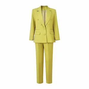 Women’s Two Pieces Pantsuits Office Lady Suit Set Formal Wedding Suit